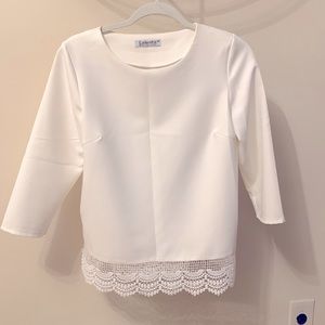 Lakerta white blouse with lace detailing